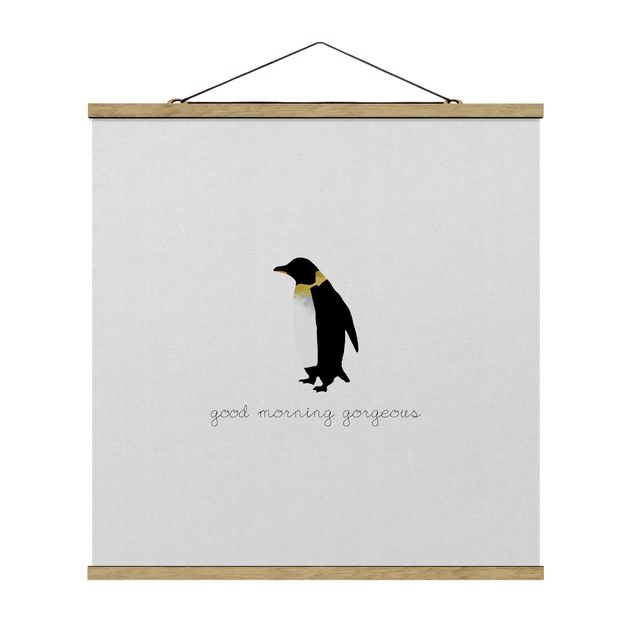 Cuadros a blanco y negro Penguin Quote Good Morning Gorgeous