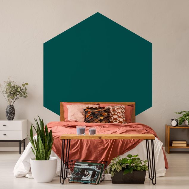 Papel pintado hexagonal Pine Green