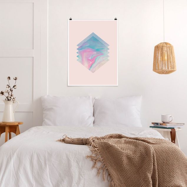 Láminas abstractas Pink Water Marble