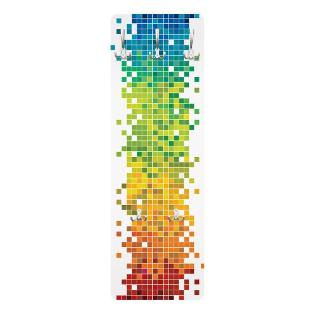 Percheros de pared multicolores Pixel Rainbow