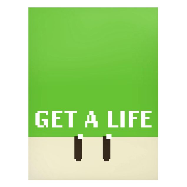 Cuadros con frases motivadoras Pixel Text Get A Life In Green