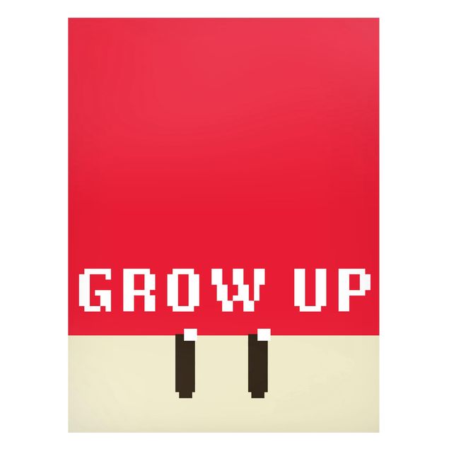 Cuadros frases Pixel Text Grow Up In Red