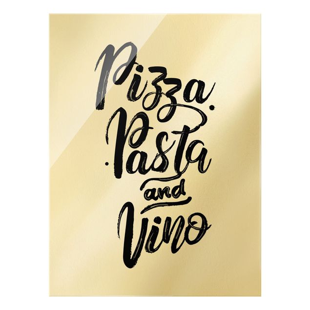 Cuadros a blanco y negro Pizza Pasta And Vino