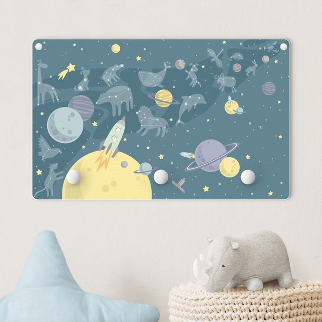 Decoración habitacion bebé Planets With Zodiac And Rockets