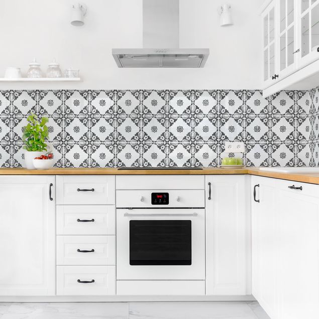 Salpicaderos cocina efecto teja Portuguese Vintage Ceramic Tiles - Sintra Black And White