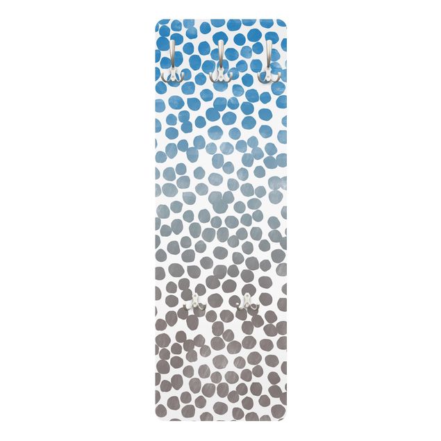 Percha pared Dot pattern Blue Gray - Colour gradient