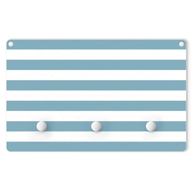 Percheros de pared Horizontal Stripes Blue White