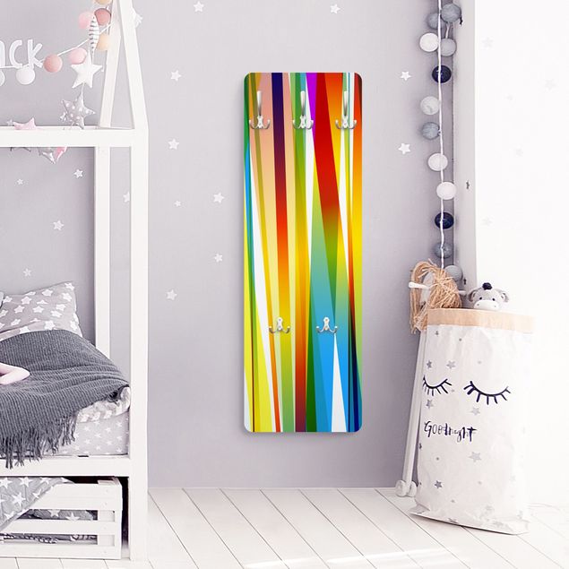 Percheros de pared multicolores Rainbow Stripes