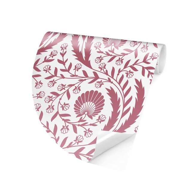 Papel pintado floral Tendrils with Fan Flowers in Antique Pink