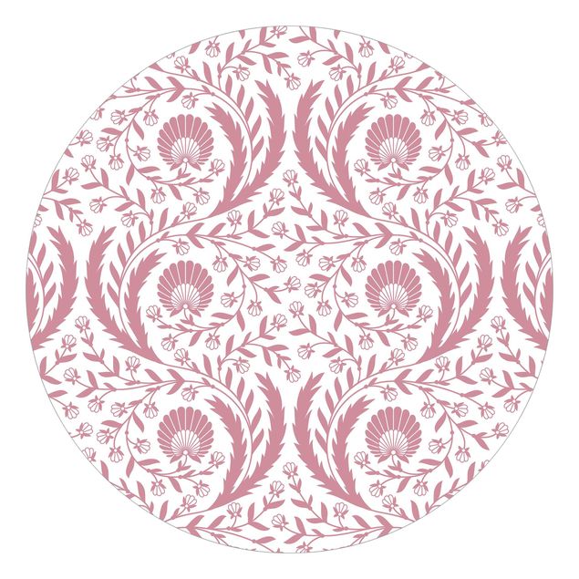 Papel pintado con patrones Tendrils with Fan Flowers in Antique Pink