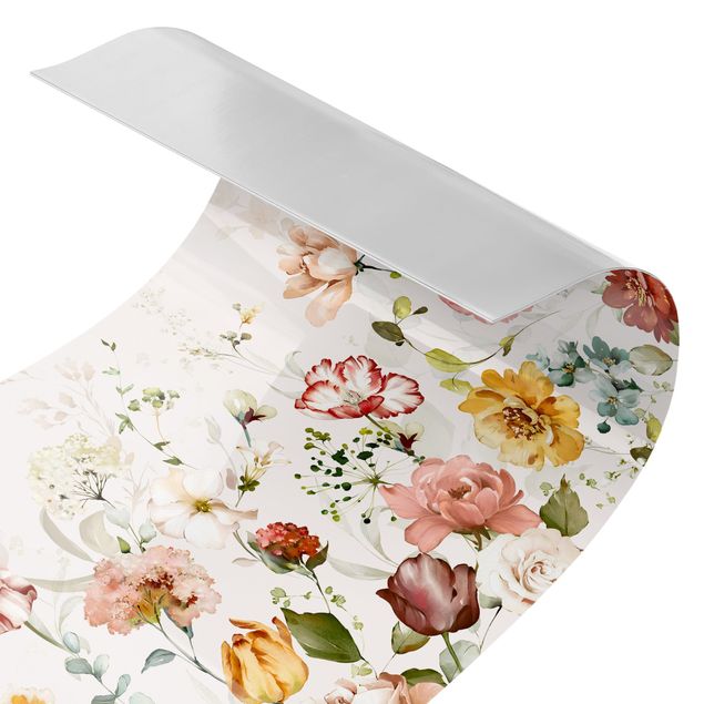Salpicadero cocina adhesivo - Trailing Flowers Watercolour