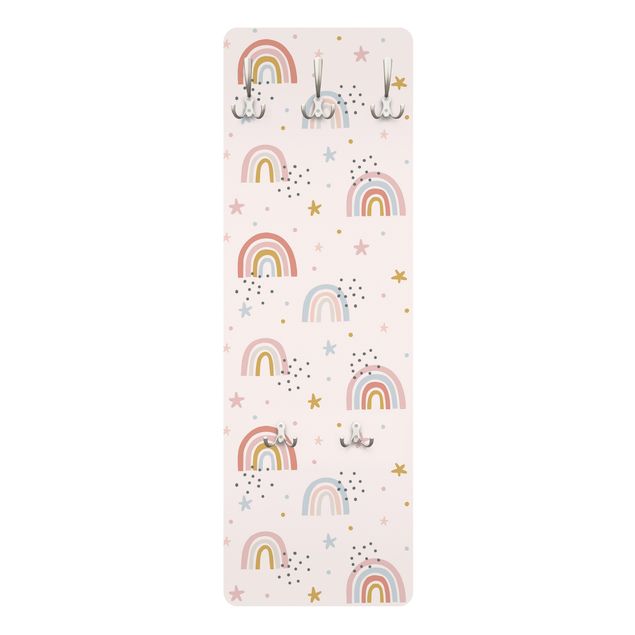 Percha pared Rainbow World With Stars And Dots