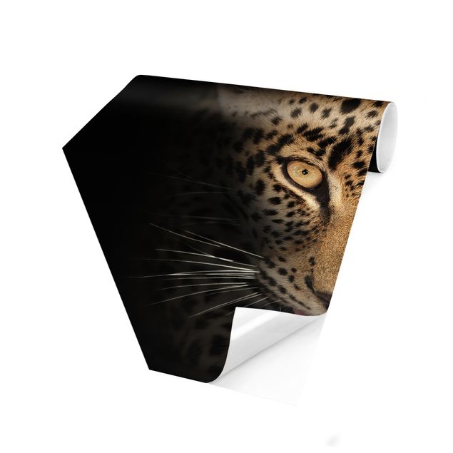 Papel pintado hexagonal Resting Leopard