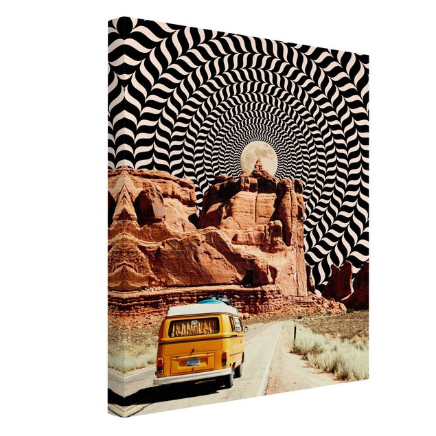 Cuadros en tonos beige y marrón Retro Collage - The Best Road Trip II