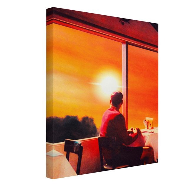 Lienzos de puesta de sol Retro Collage - Breakfast With A View