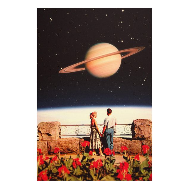 Cuadro negro Retro Collage - Love In Space