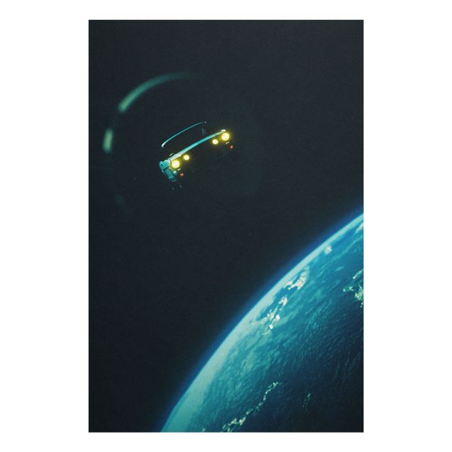 Cuadro negro Retro Collage - Road Trip Through Space