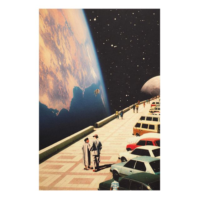 Cuadro negro Retro Collage - Boardwalk In Space