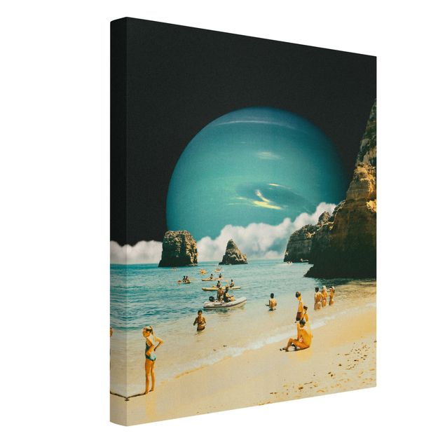 Cuadros con mar Retro Collage - Space Beach