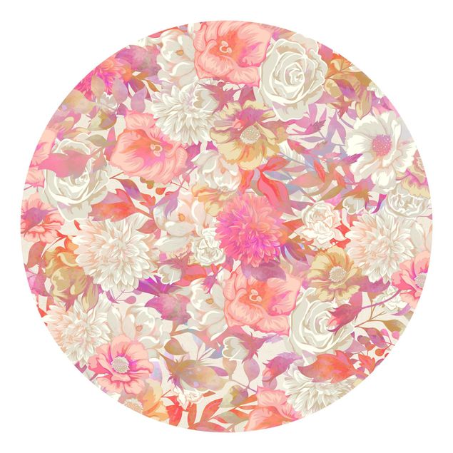 Papel pintado con patrones Pink Blossom Dream With Roses