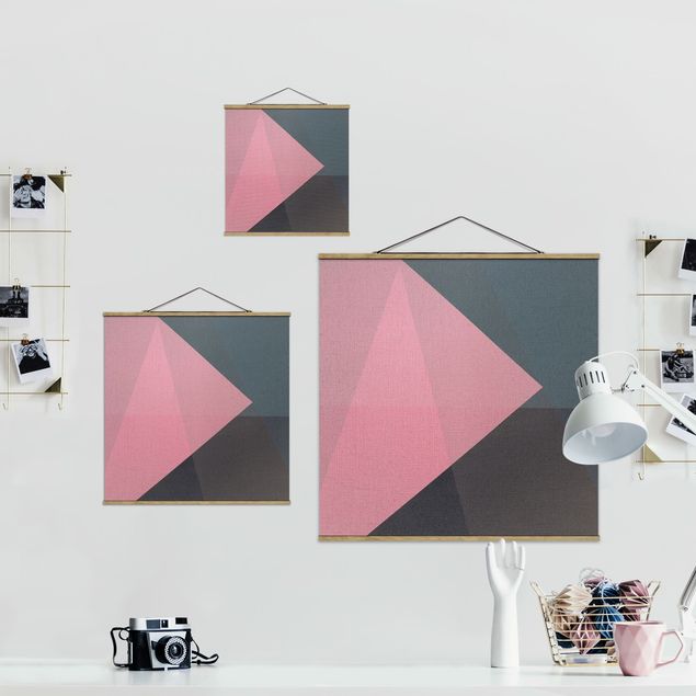 Cuadro de tela Pink Transparency Geometry