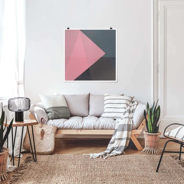 Láminas abstractas Pink Transparency Geometry