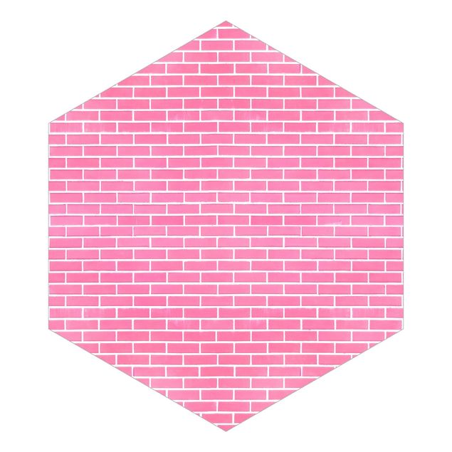 Papel pared rosa Pink Brick Wall