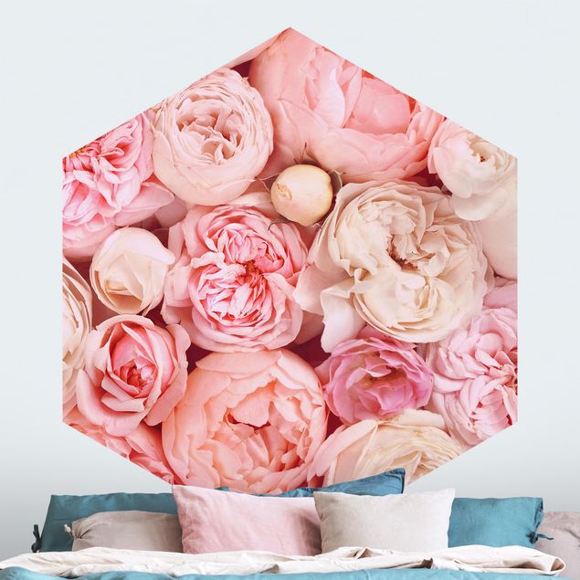 Papel pintado rosas Roses Rosé Coral Shabby