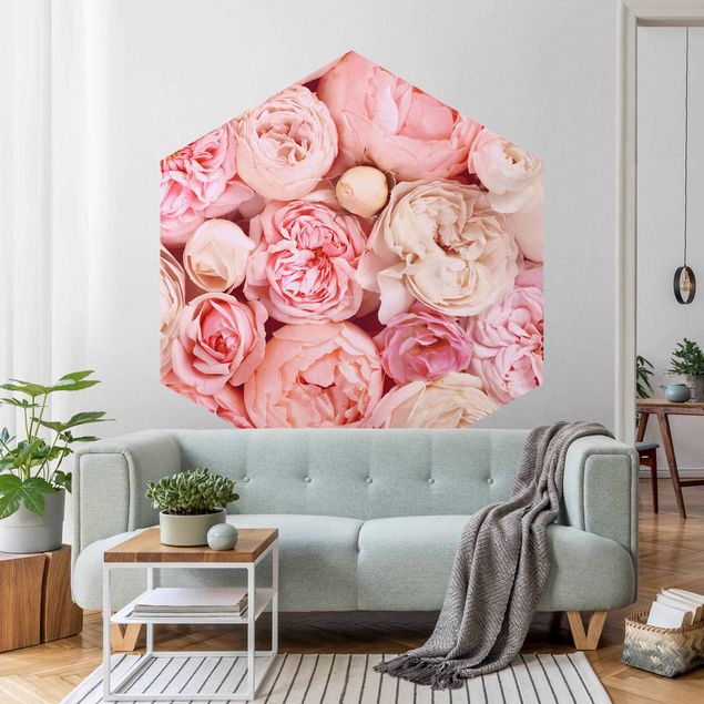 Papel pintado flores Roses Rosé Coral Shabby