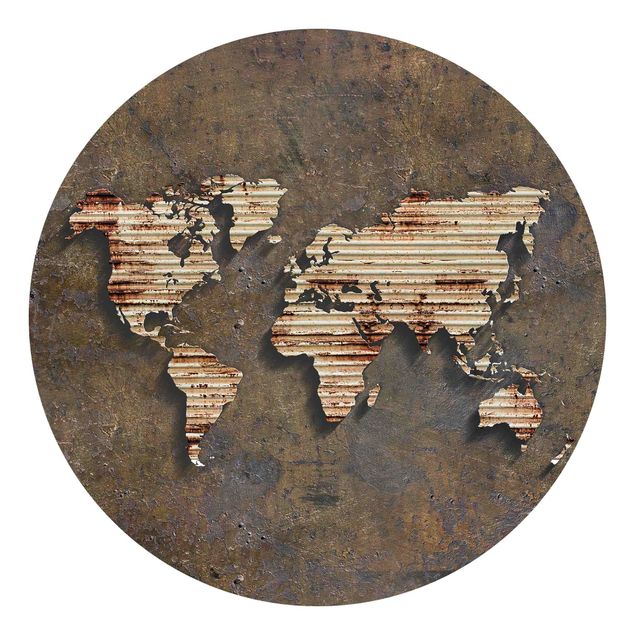 Papel pintado mapamundi Rust World Map