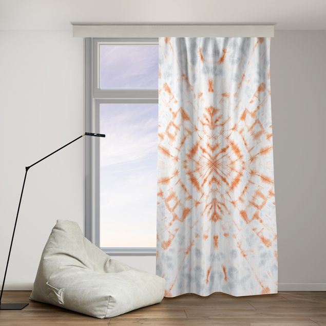cortinas para sala modernas Red Sun With Blue - Batik