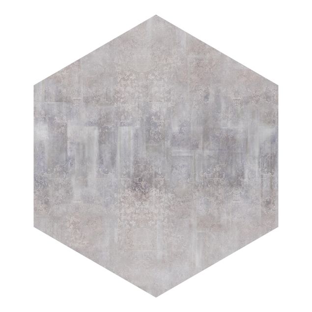 Papel pintado hexagonal - Rustic Concrete Pattern Grey