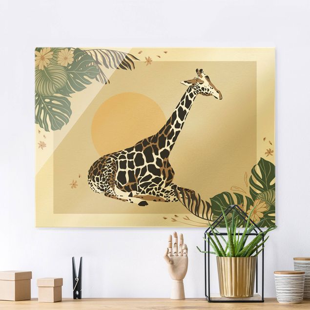 Cuadros de jirafas Safari Animals - Giraffe At Sunset