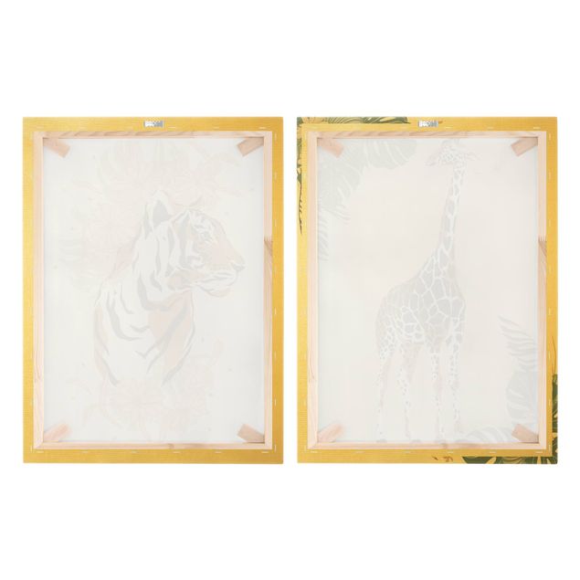 Cuadros decorativos Safari Animals - Giraffe And Tiger
