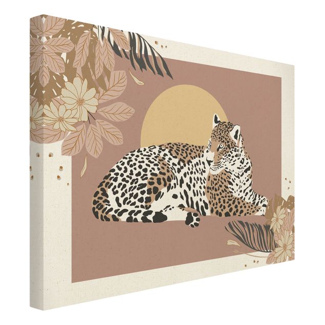 Lienzos decorativos Safari Animals - Leopard At Sunset