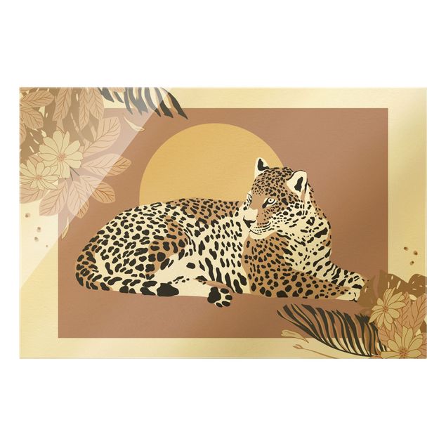 Cuadros naranjas Safari Animals - Leopard At Sunset