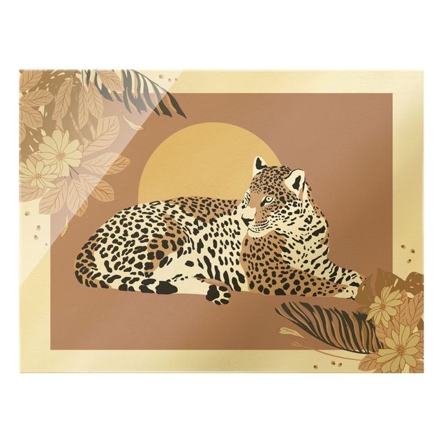 Cuadros tonos naranjas Safari Animals - Leopard At Sunset