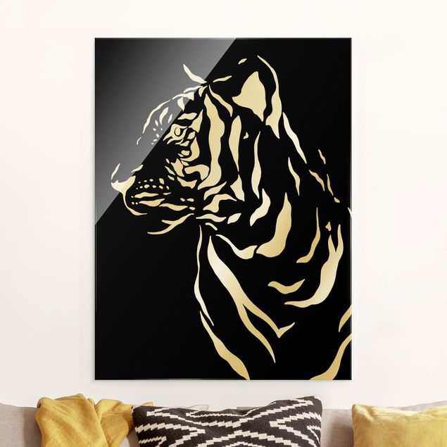 Cuadros de tigres Safari Animals - Portrait Tiger Black