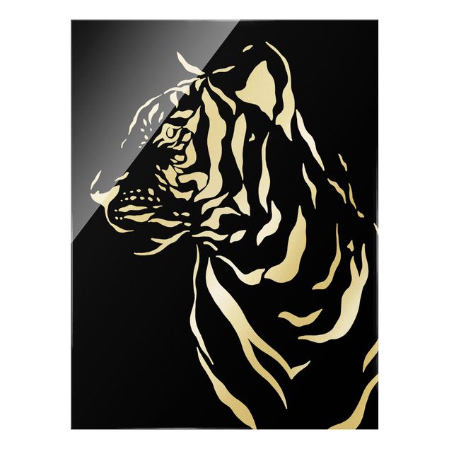 Cuadros modernos blanco y negro Safari Animals - Portrait Tiger Black