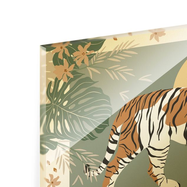 Cuadros verdes Safari Animals - Tiger At Sunset