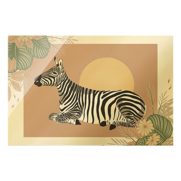 Cuadros flores Safari Animals - Zebra At Sunset