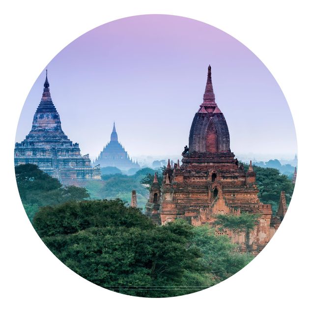 Papel pintado verde Temple Grounds In Bagan