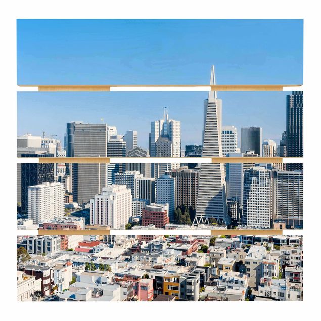 Holzbild - San Francisco Skyline - Quadrat