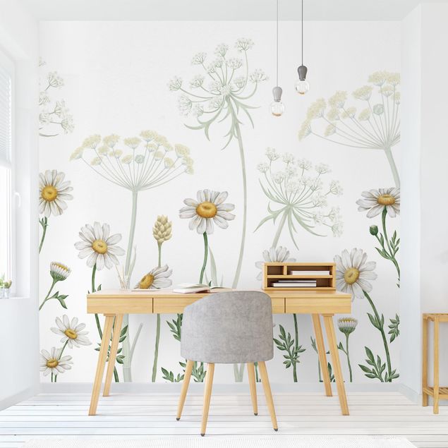 Papel pintado salón moderno Achillea and daisy