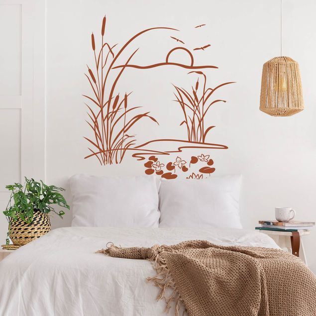 Vinilos pared Reed With Waterlilies
