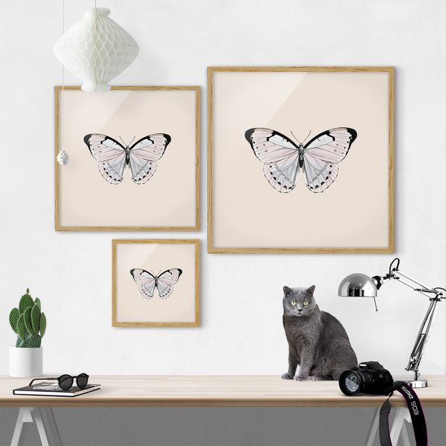 Cuadros infantiles animales Butterfly On Beige