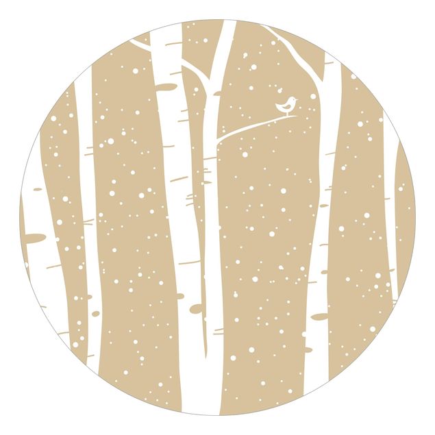 Papel pintado bosque Snowconcert Between Birches