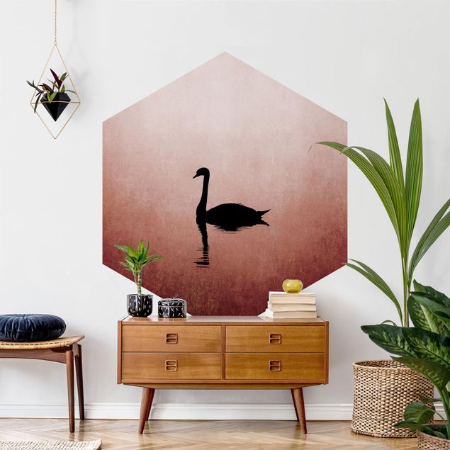 Papeles pintados modernos Swan In Sunset