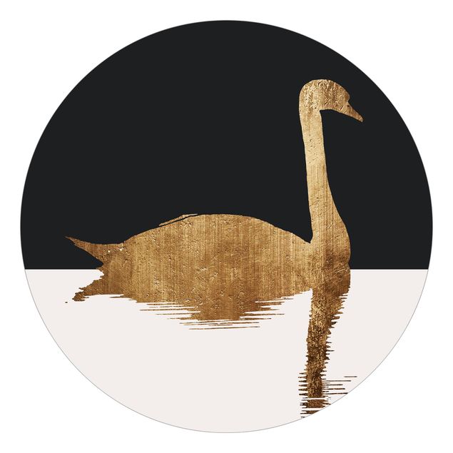 Papel pintado plateado Swan Gold