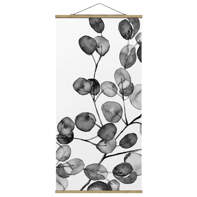 Cuadros decorativos modernos Black And White Eucalyptus Twig Watercolour